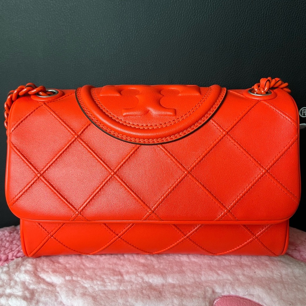 SOLD Tory Burch Leather Quilted Shoulder Bag with Chain Strap